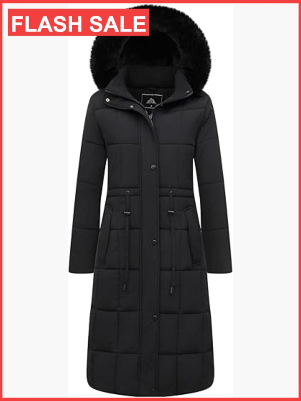 Women's Waterproof Long Puffer Parka with Removable Hood